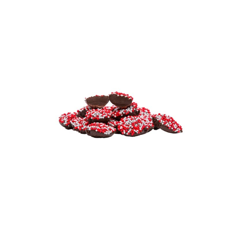 Valentines Nonpareils in Dark Chocolate -4 oz. bag