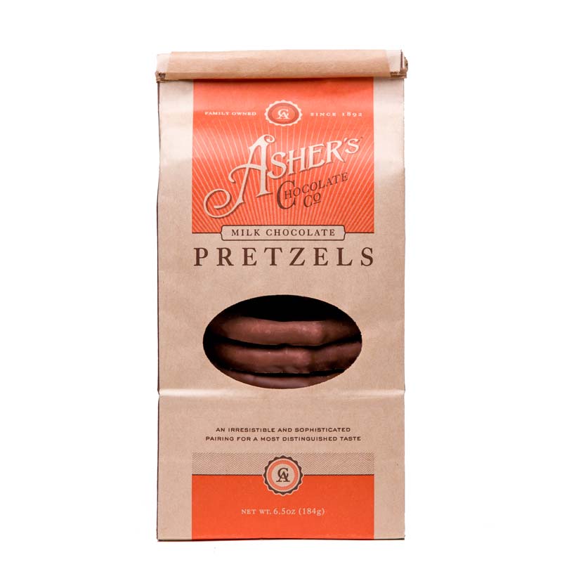 Milk chocolate covered pretzels