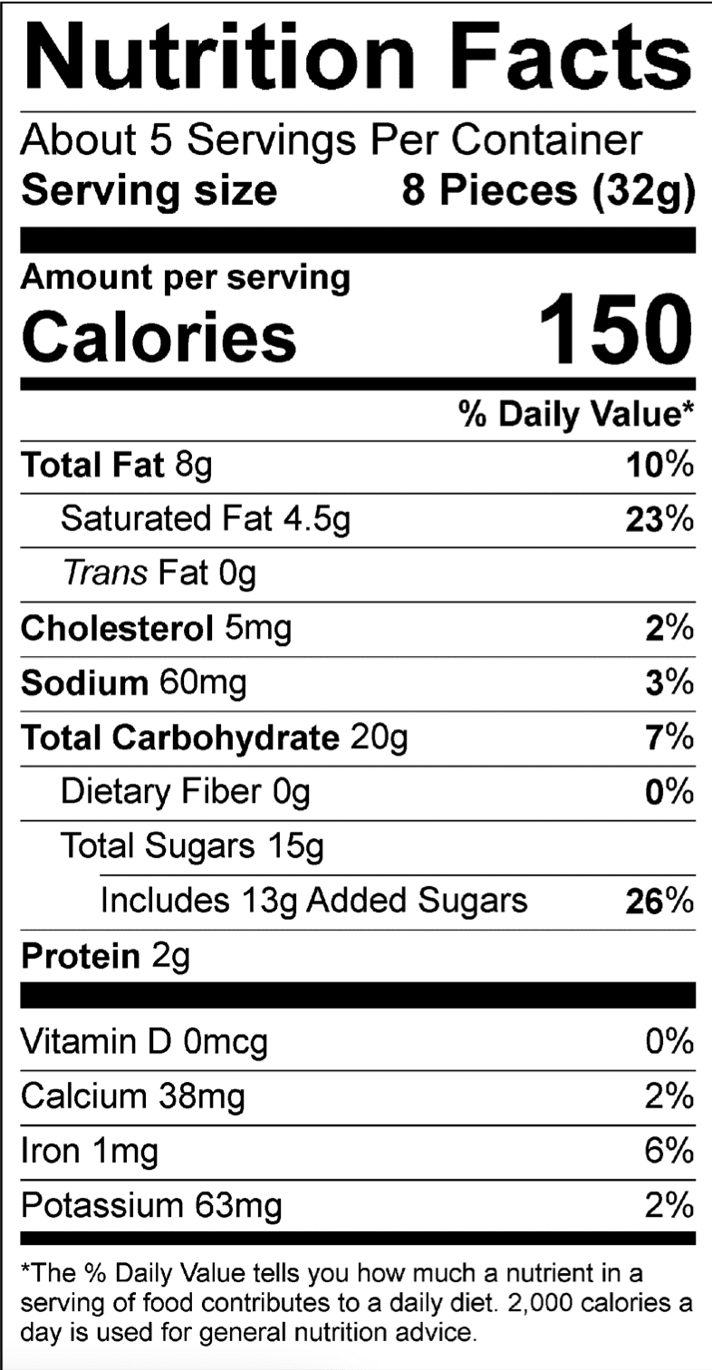 Milk Chocolate Mini Graham Cracker Coffee Bag Nutrition Facts