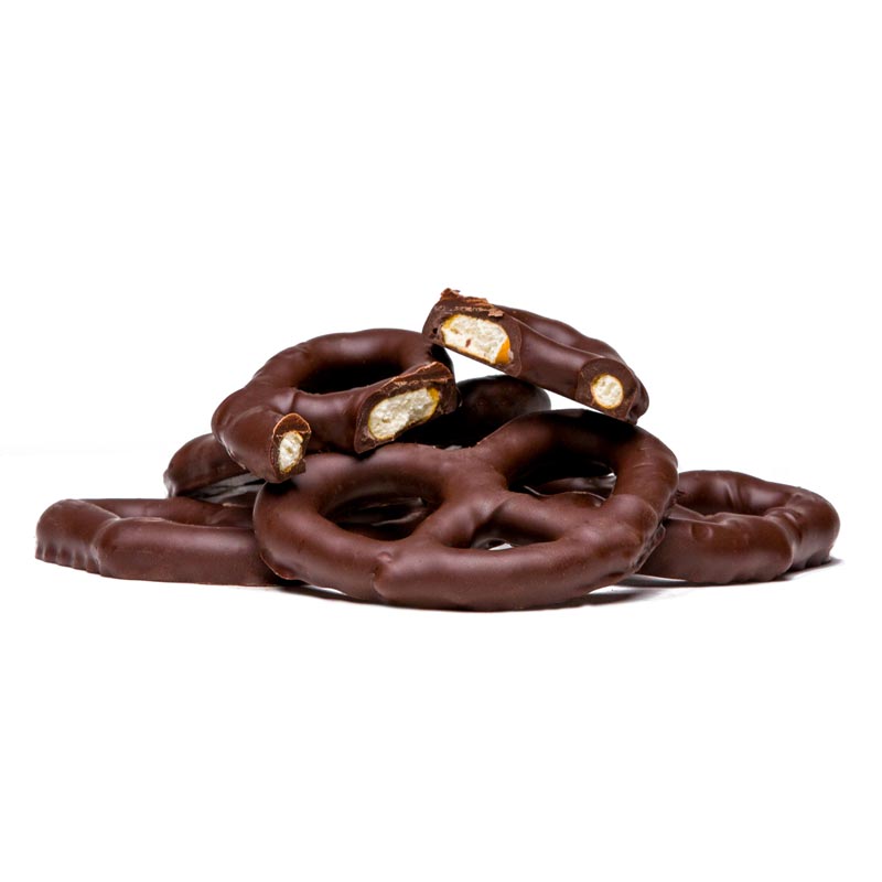 Dark chocolate covered pretzels