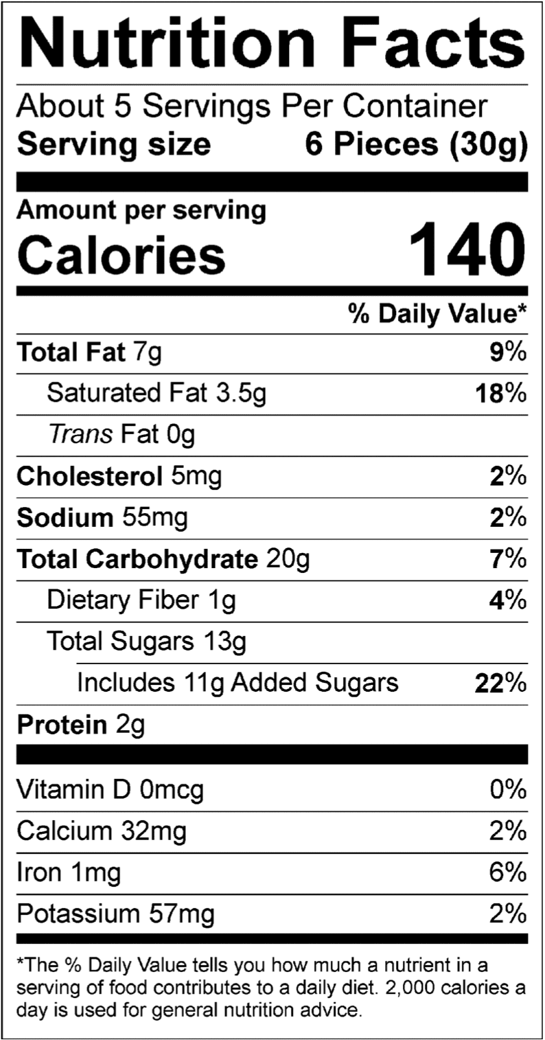 Milk Chocolate Animal Crackers, FreshPack Nutrition Facts