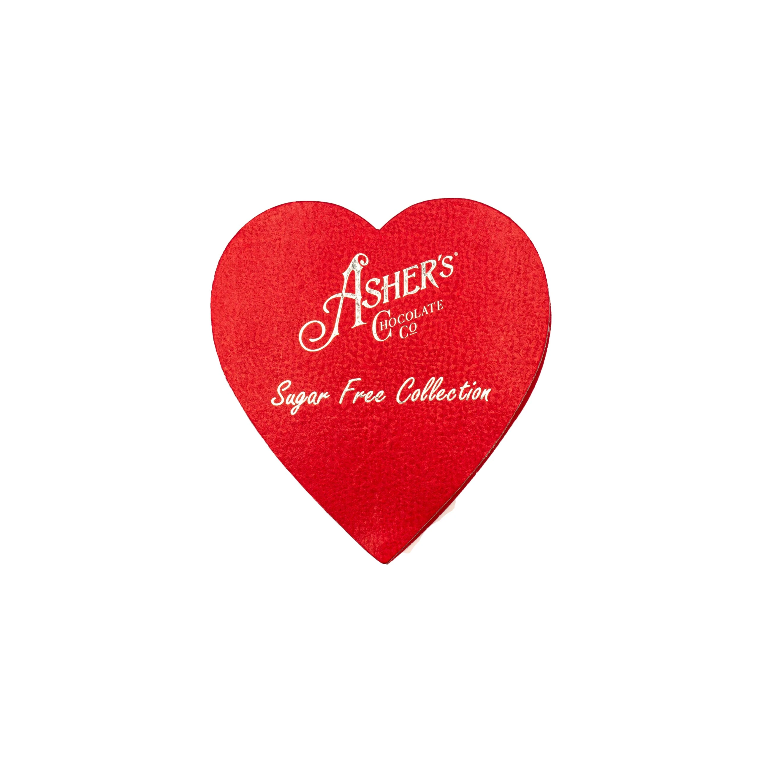 Heart shaped sugar free chocolate box by Asher's