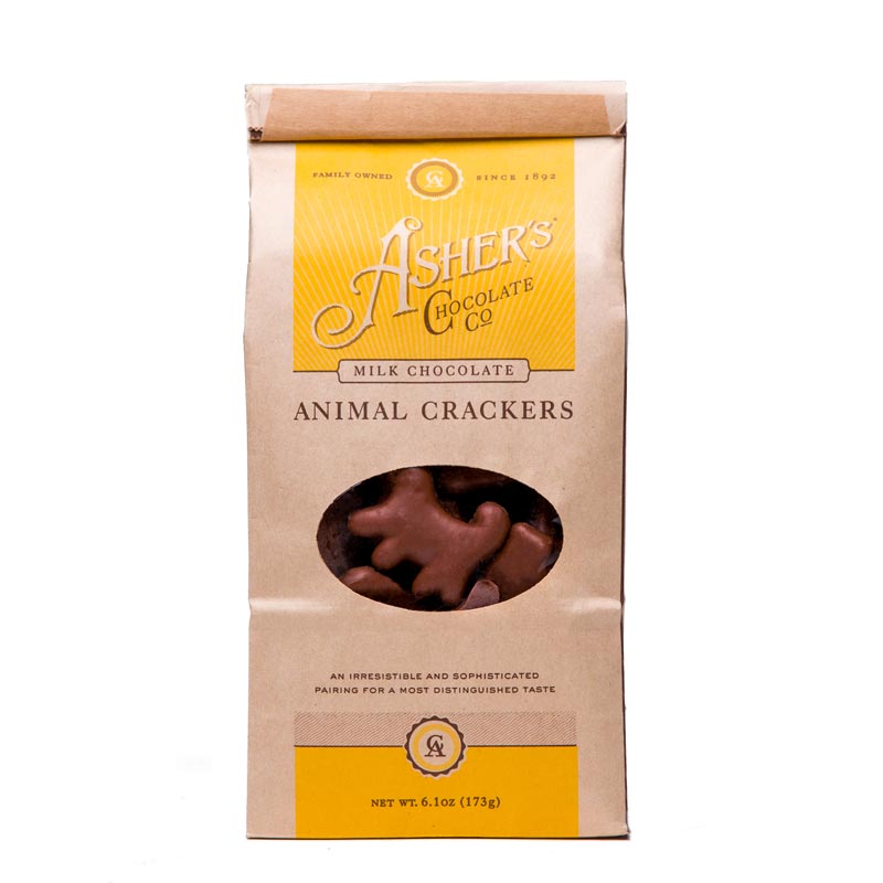 Milk chocolate animal crackers