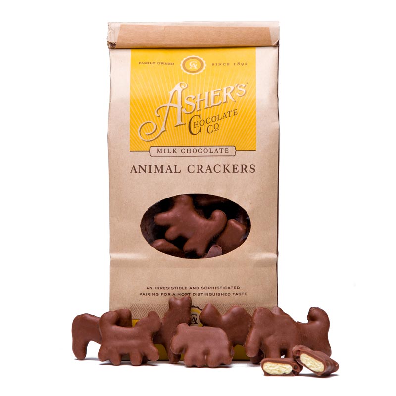 Milk chocolate animal crackers