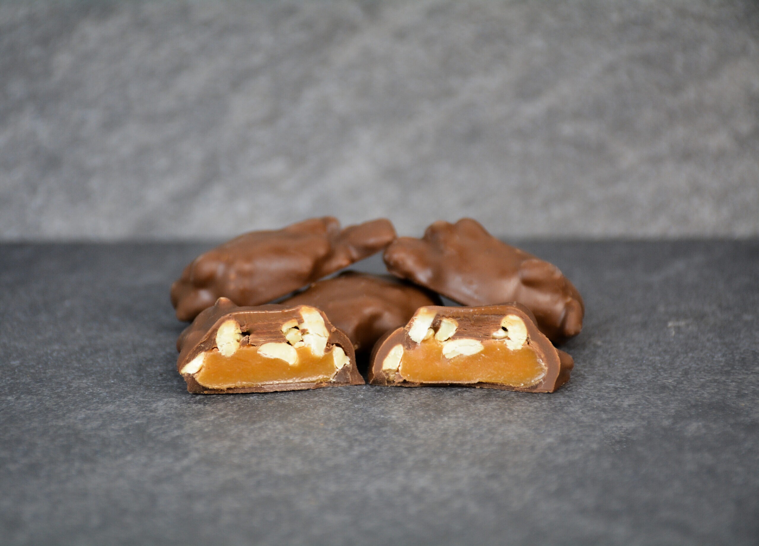 milk chocolate cashew caramel patties