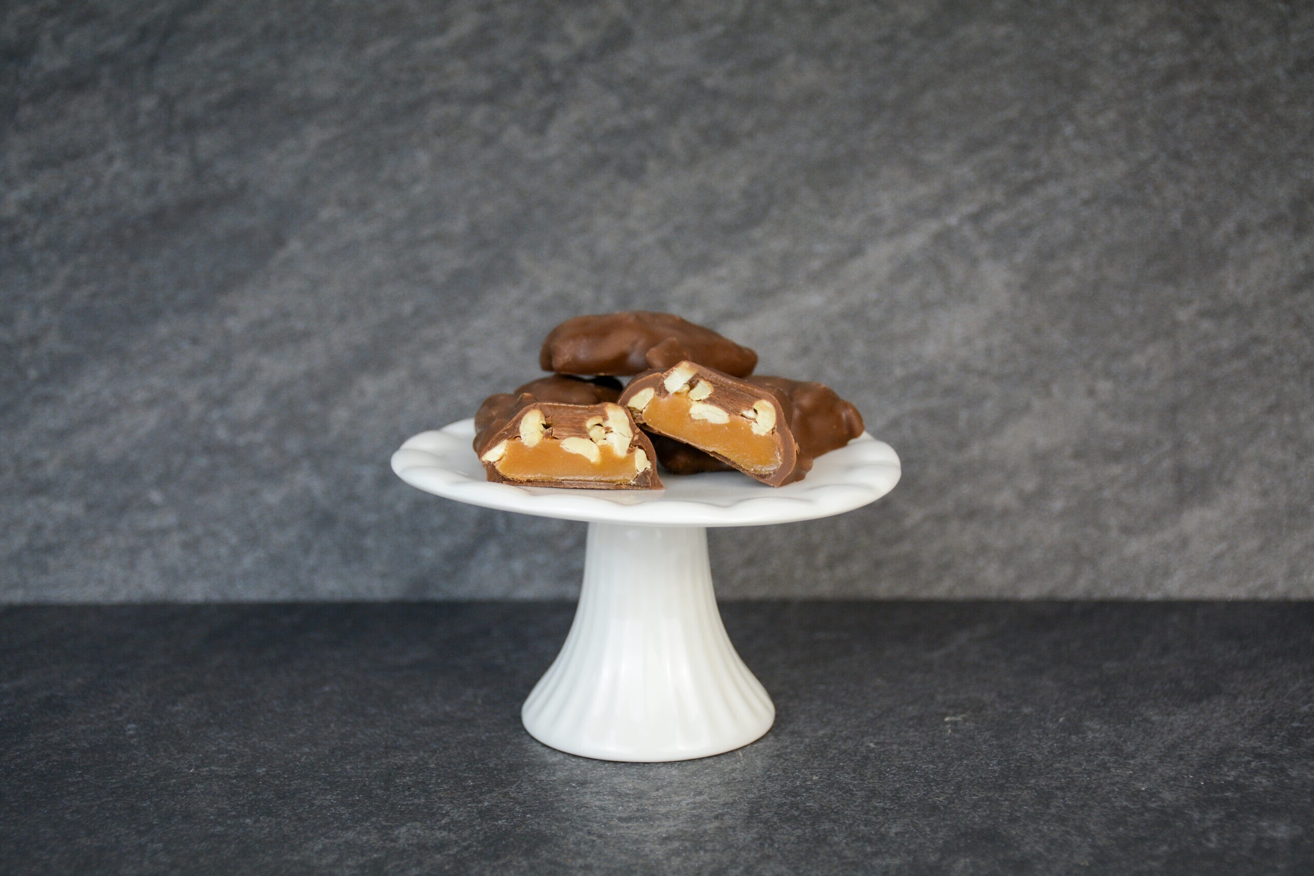 milk chocolate cashew caramel patties