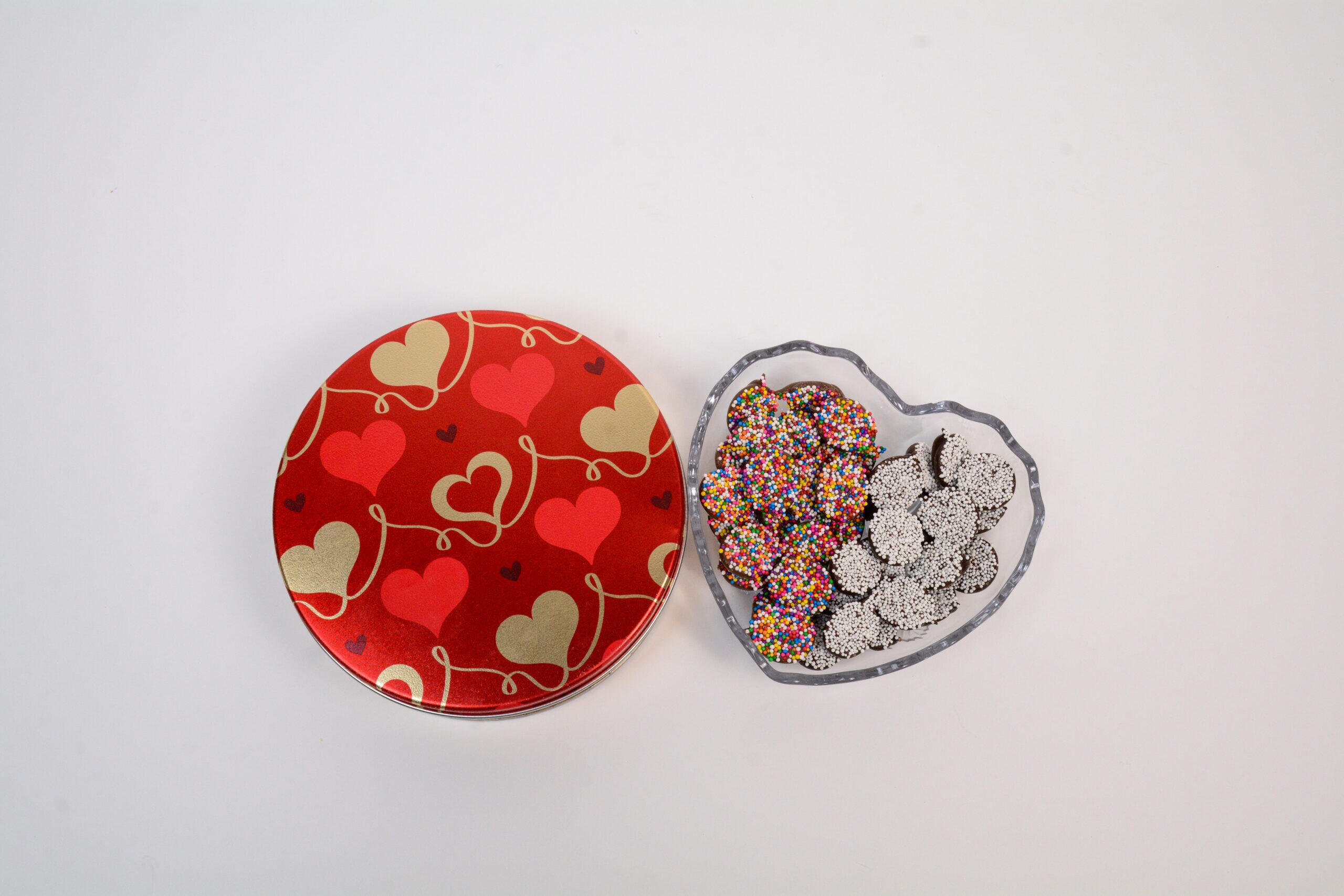 Red Hearts Nonpareil Gift Tin