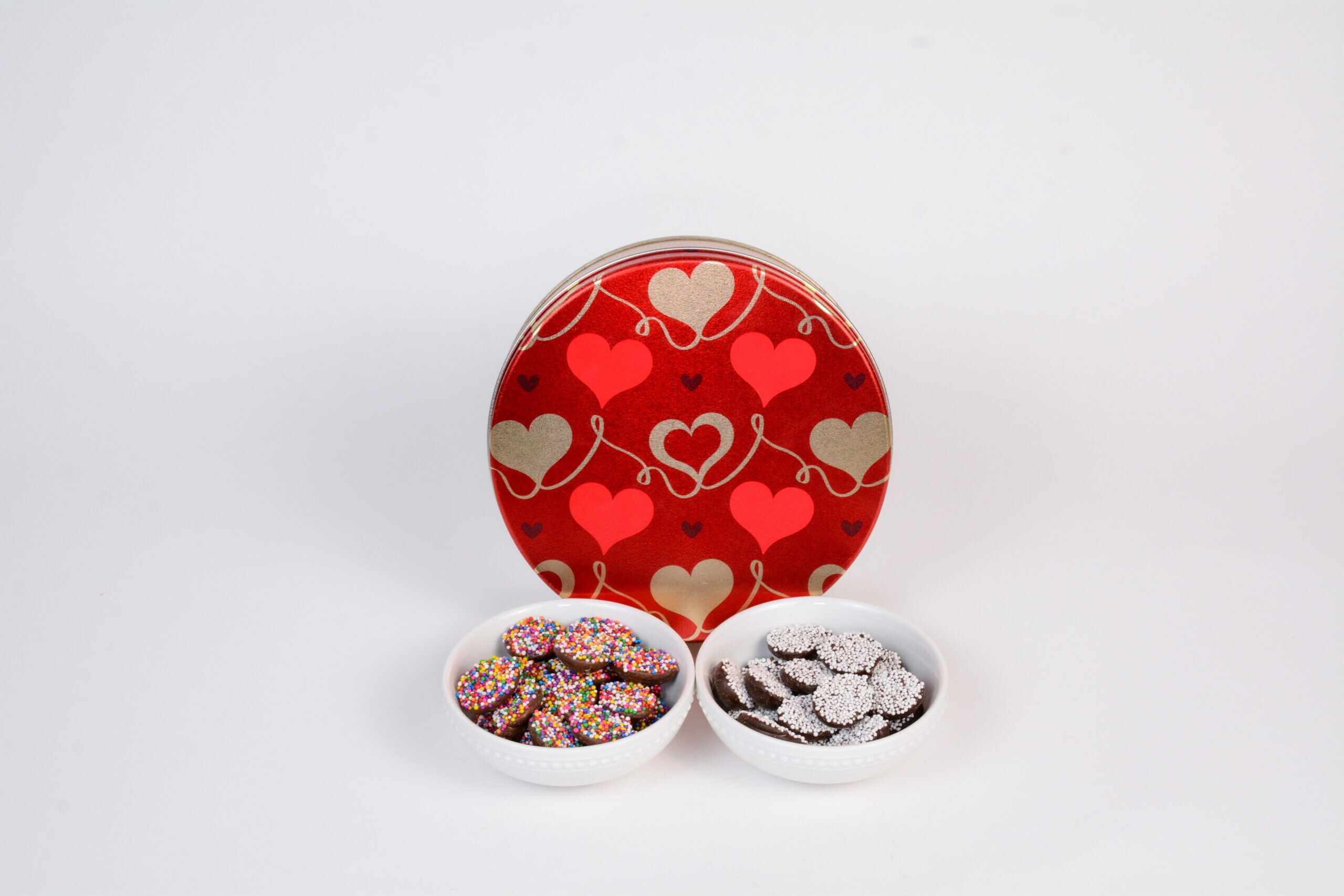 Red Hearts Nonpareil Gift Tin