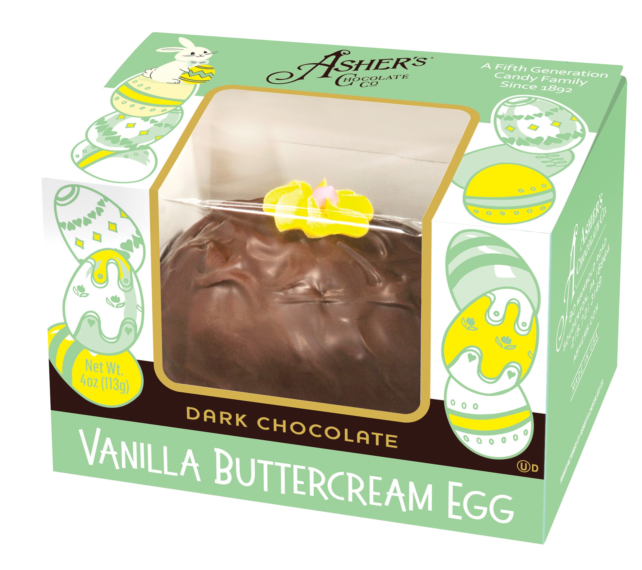 4 oz. Dark Chocolate Vanilla Butter Cream Egg