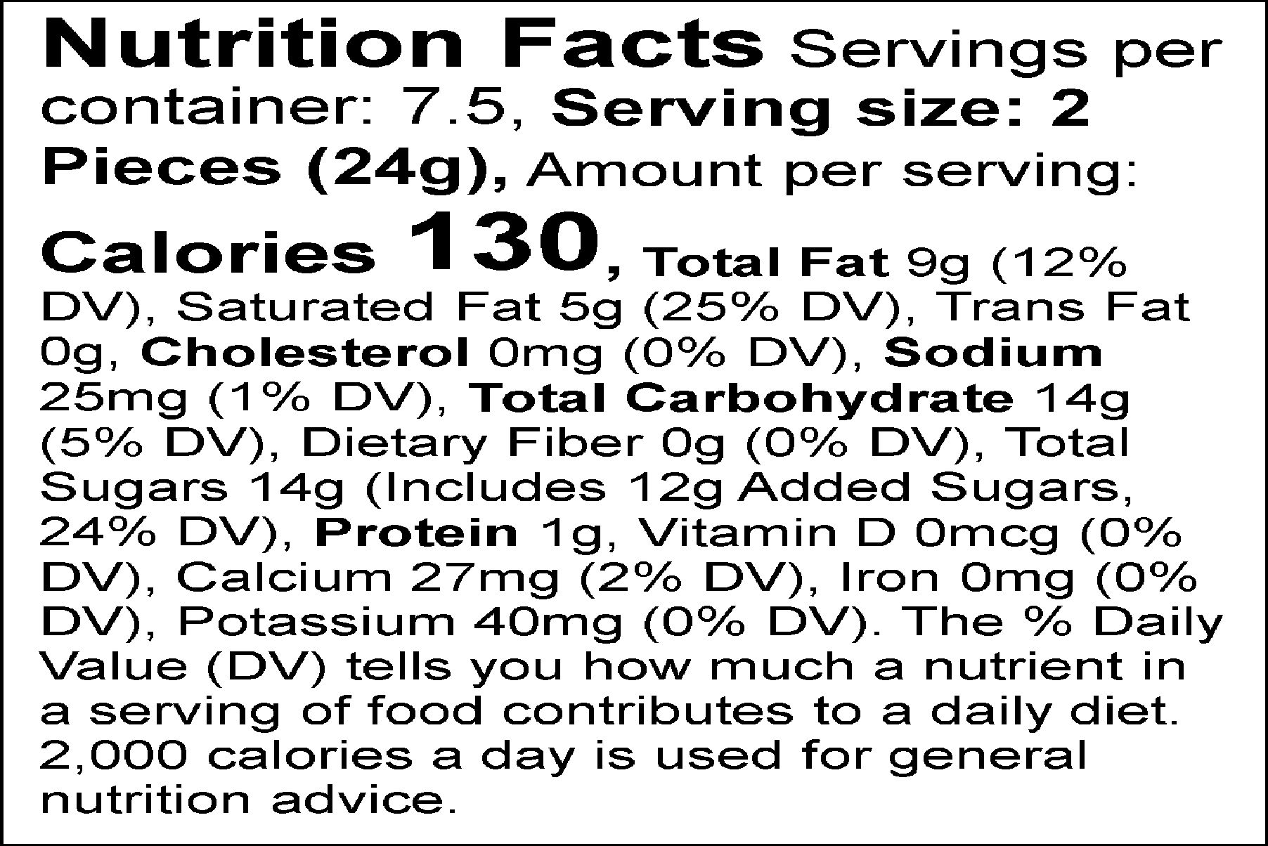 Nutrition facts for Neapolitan Grab-A-Gift Box