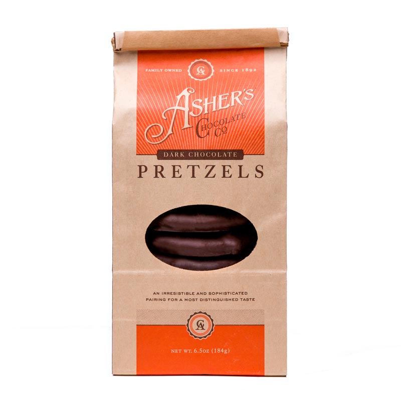 Dark chocolate covered pretzels