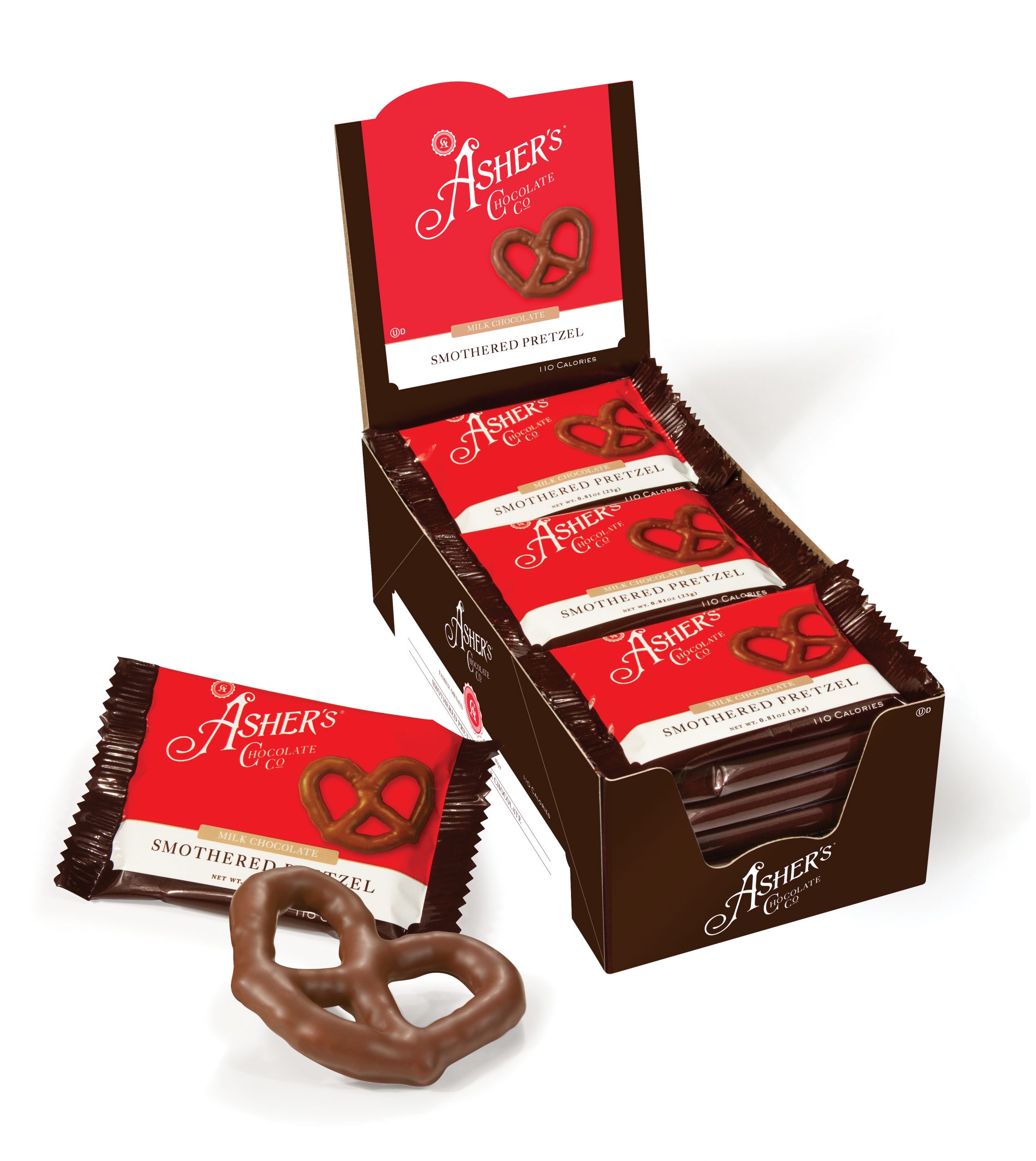 Individually-Wrapped Milk Chocolate Covered Pretzels Caddy