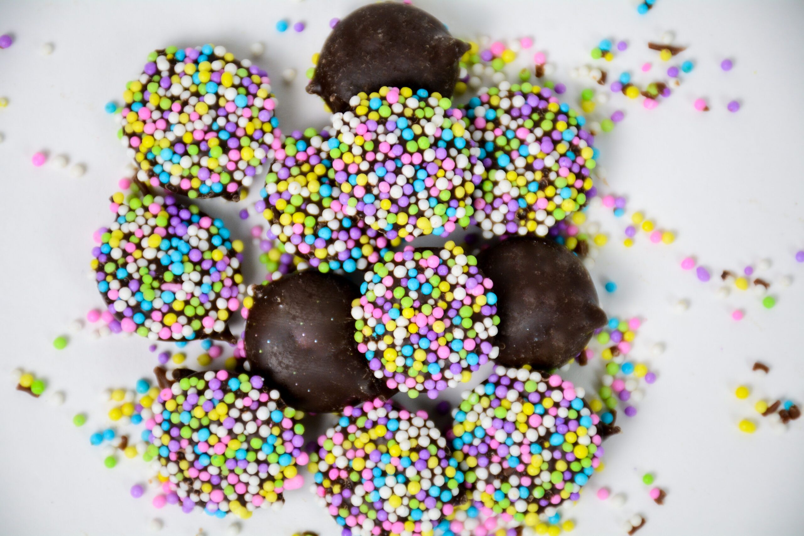 dark chocolate Easter nonpareils