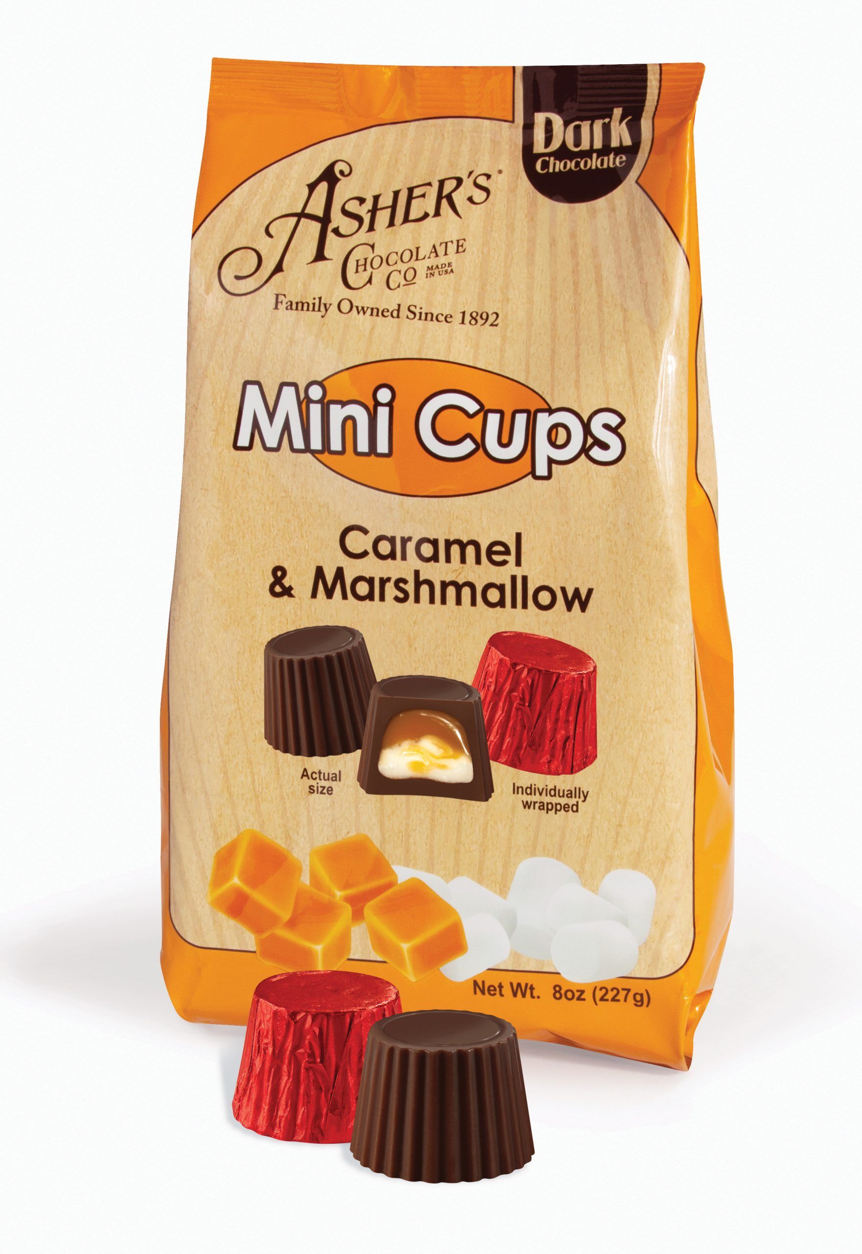 Caramel & Marshmallow Mini Cups - Dark Chocolate