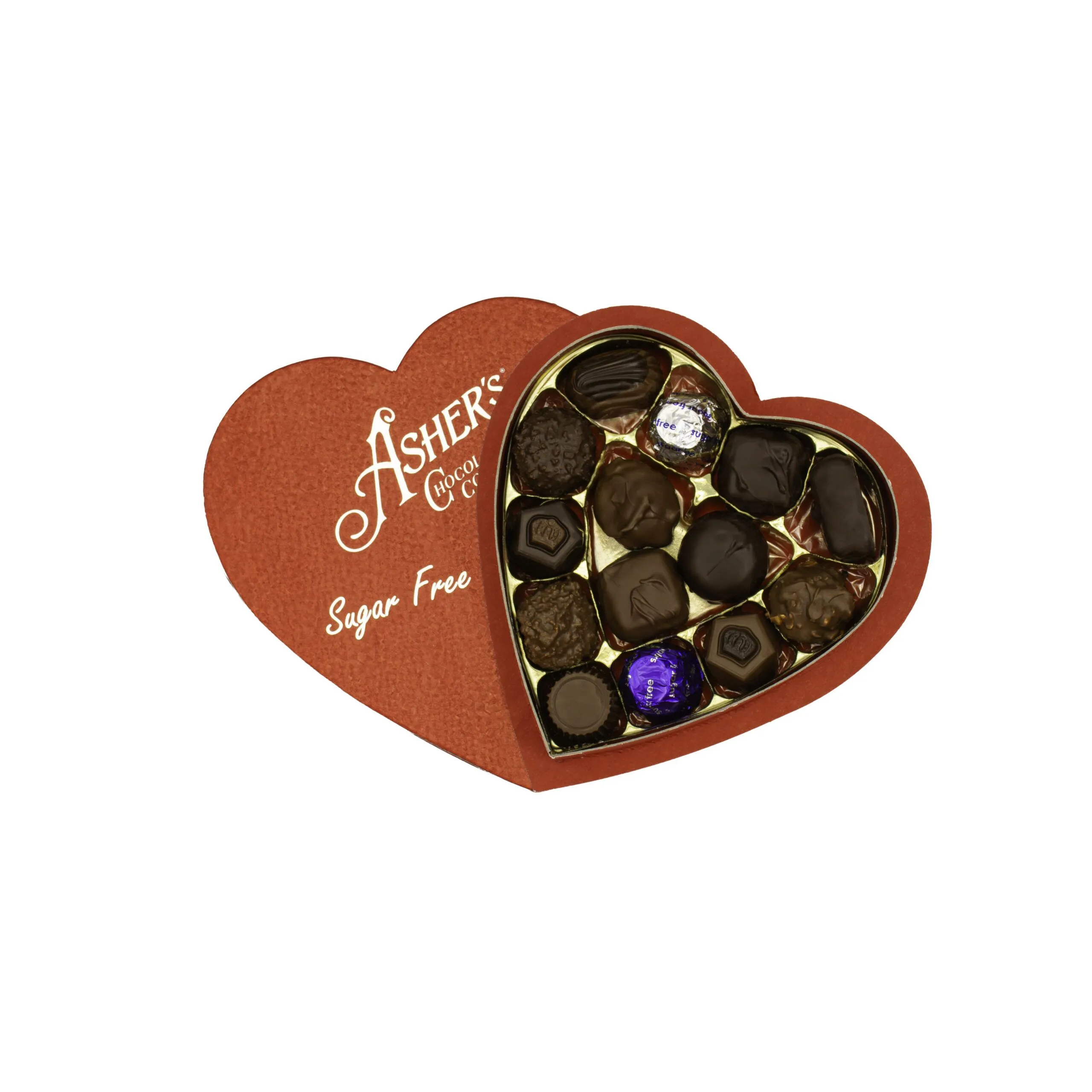 sugar free heart shaped chocolate box