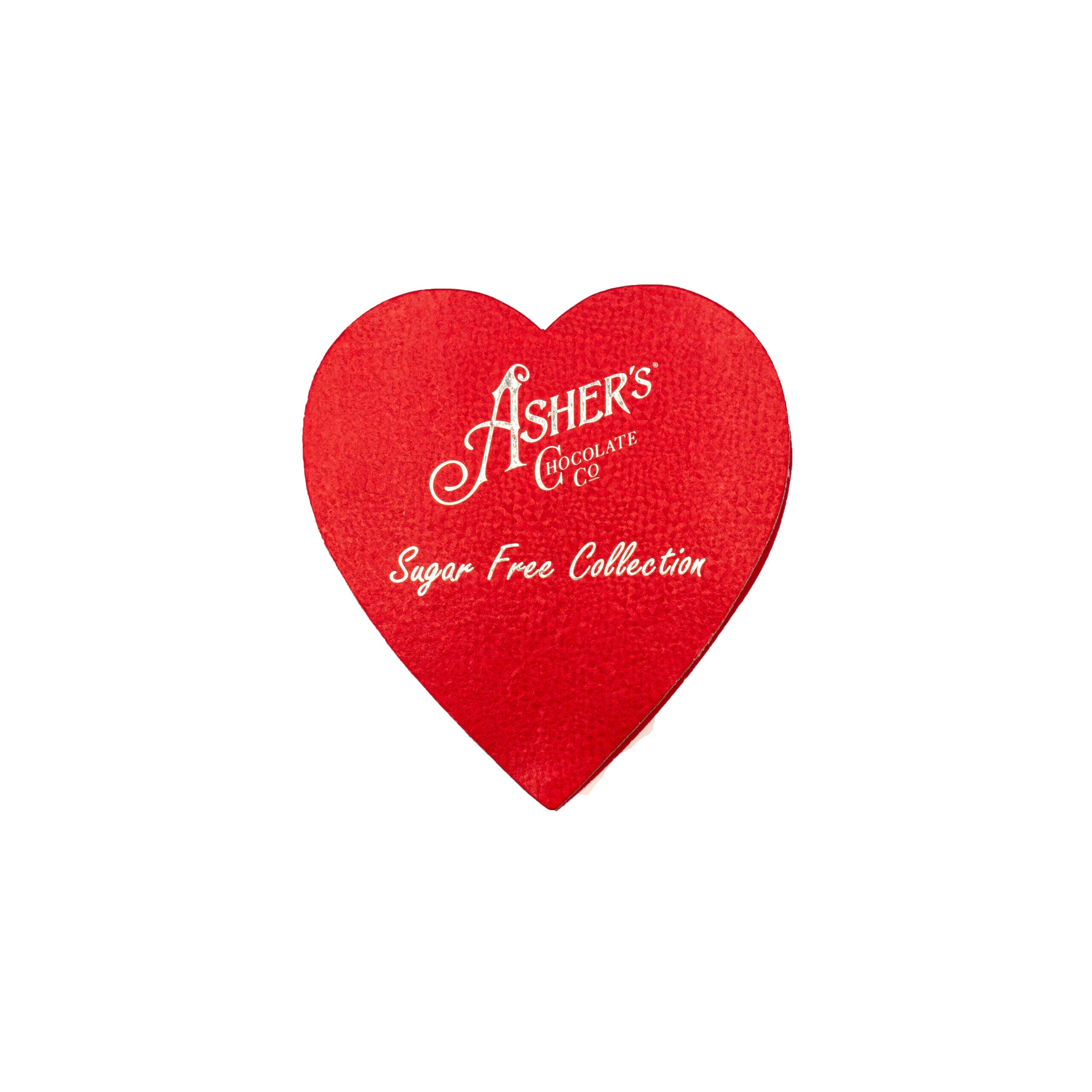 Heart shaped sugar free chocolate box by Asher's