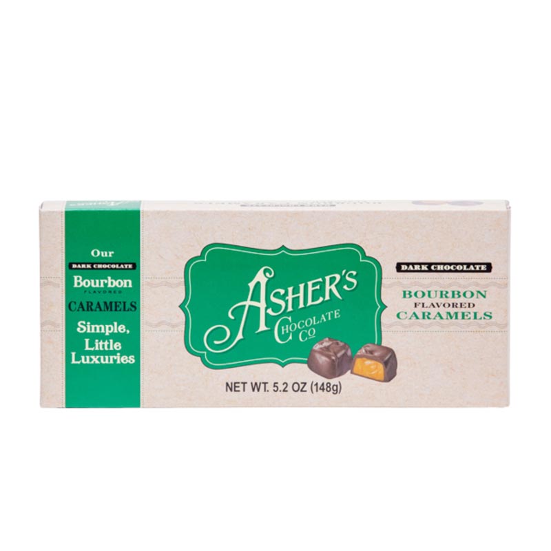 Dark Chocolate Bourbon Flavored Caramels Box