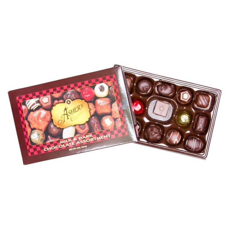 Milk and Dark Chocolate 8oz. Assortment Asher's Chocolate Co.