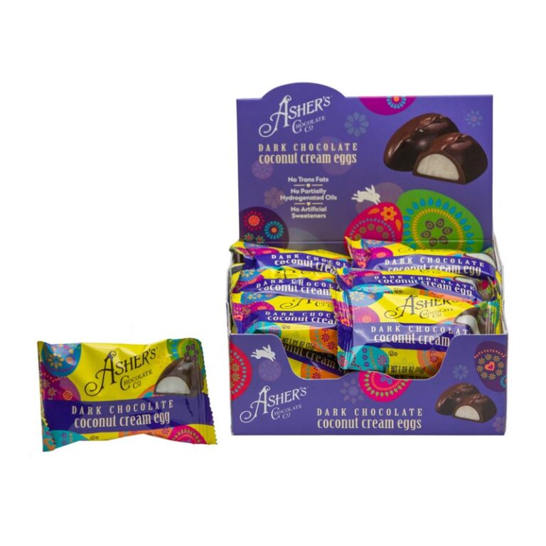 Dark Chocolate Coconut Cream Eggs (18pcs) Asher's Chocolate