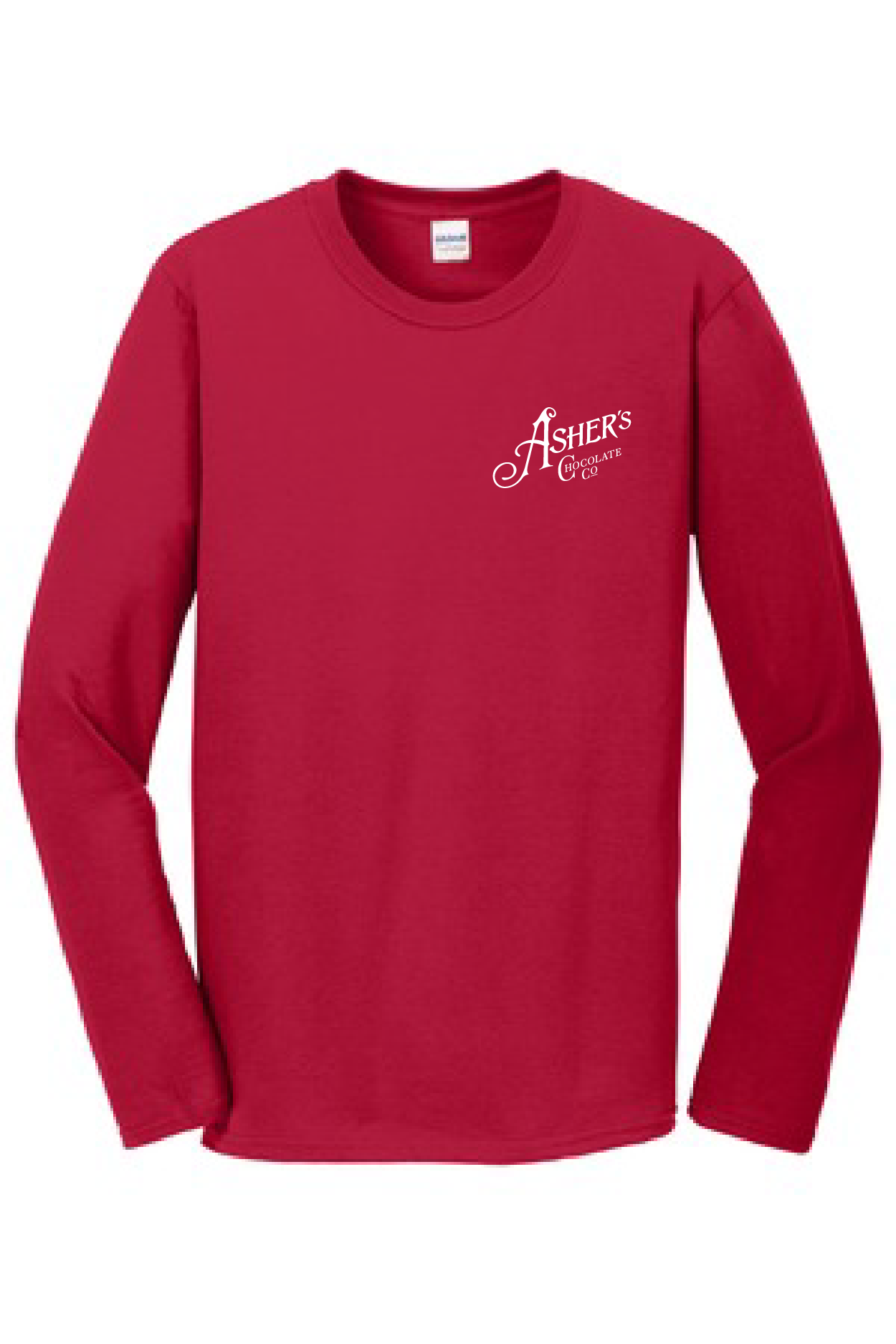 Adult Red Long Sleeve T-Shirt-Size XL - Asher's Chocolate Co.
