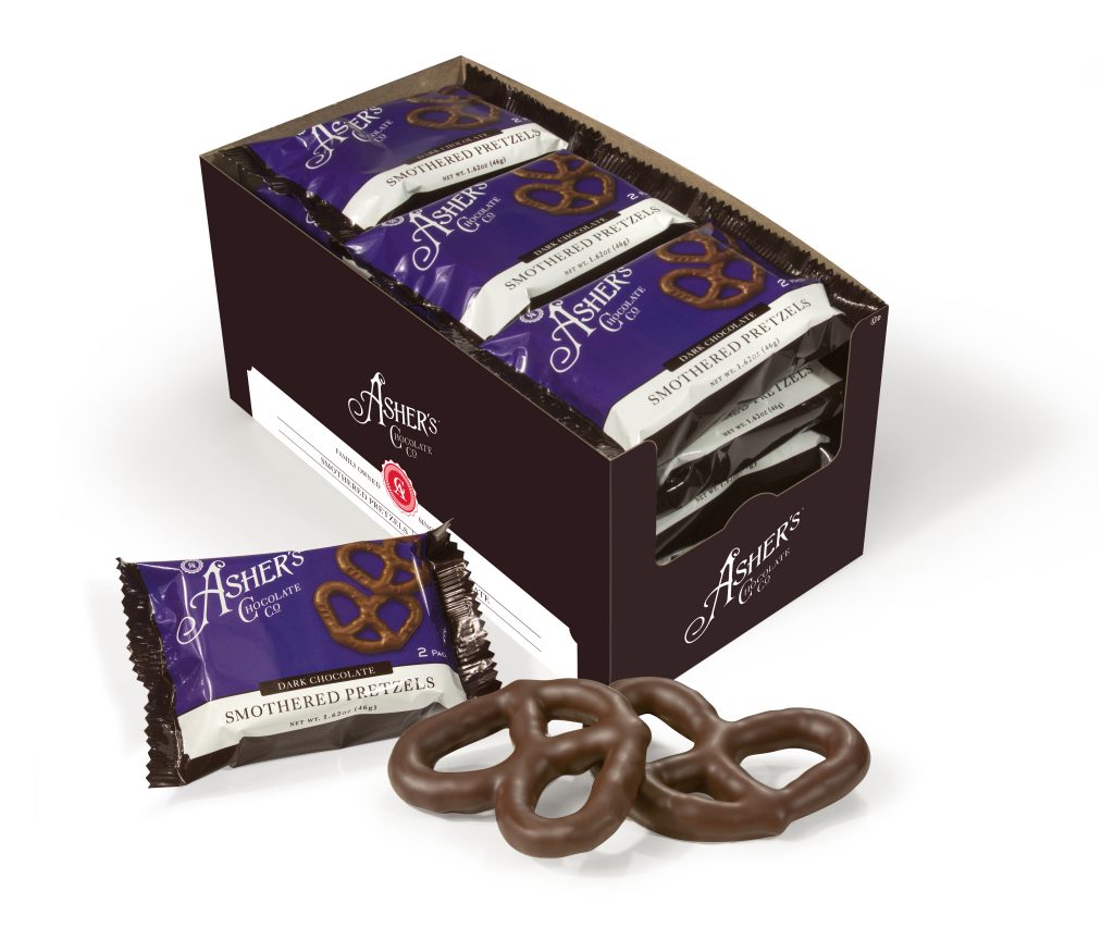 Dark Chocolate Covered Pretzels Caddy Ashers Chocolates 8040