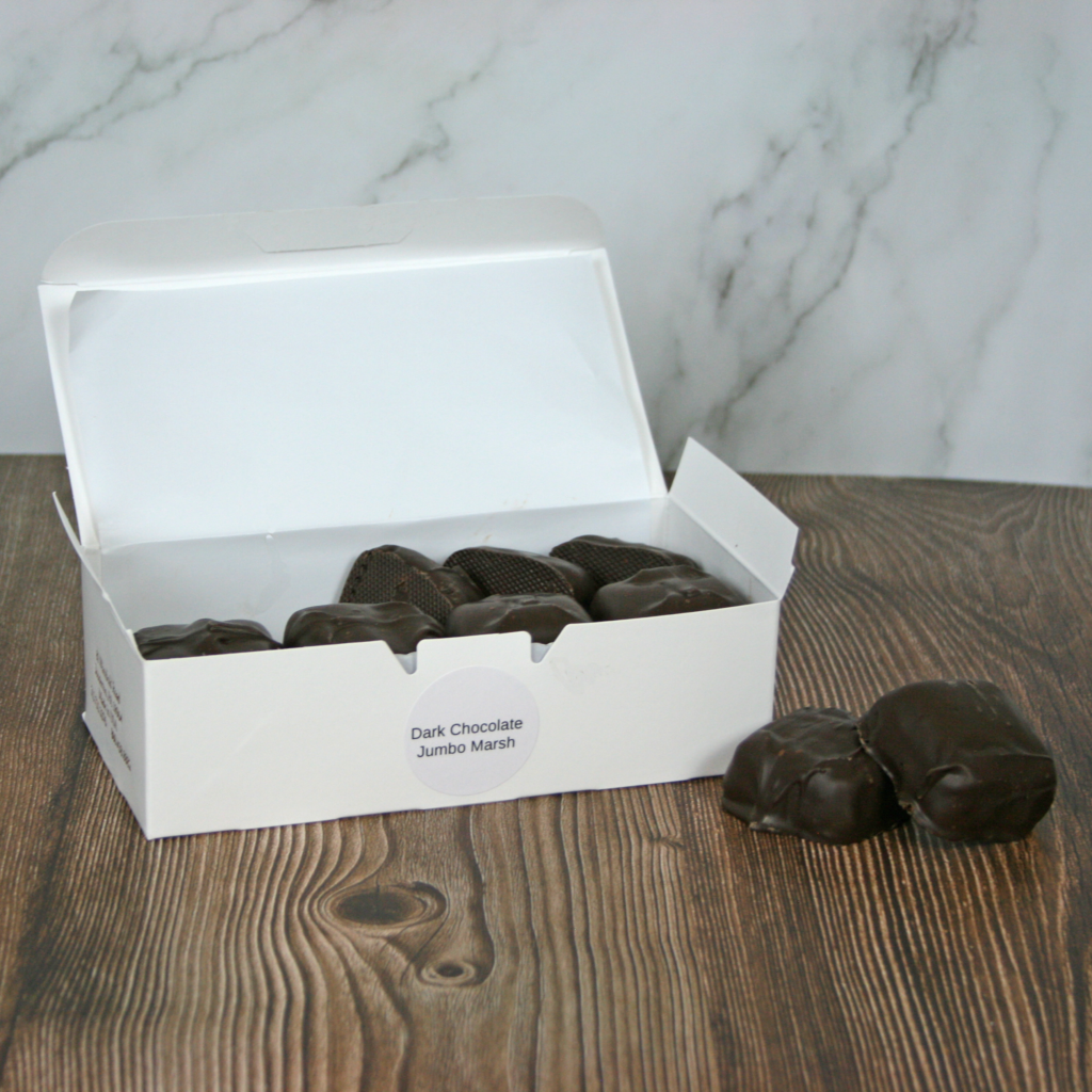 Dark Chocolate Jumbo Marshmallow 1lb. Box Asher's Chocolate Co.