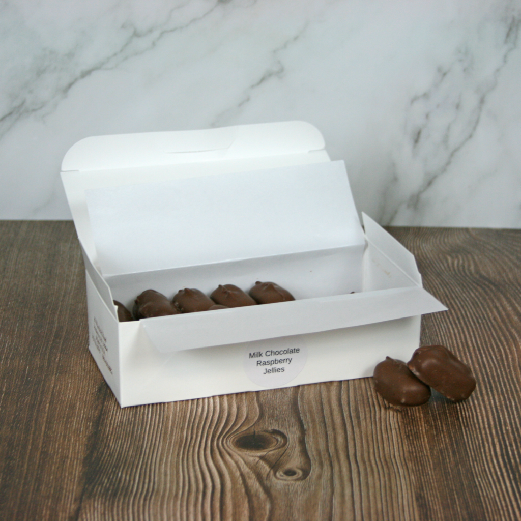 Milk Chocolate Raspberry Jellies 1lb. Box Asher's Chocolate Co.