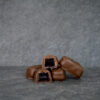 milk chocolate truffles with raspberry jelly filling