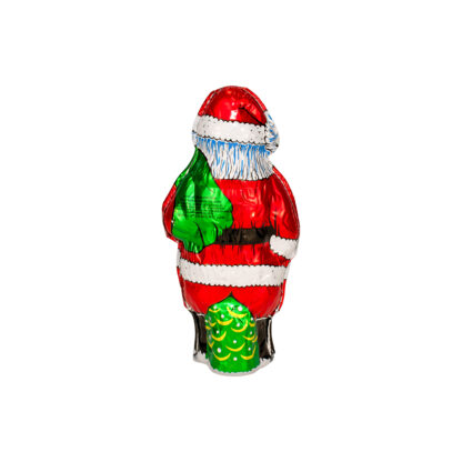 Semi-Solid Milk Chocolate Foiled Santa 8oz | Asher's Chocolate Co.