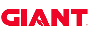 Giant logo in red text with a leaf icon integrated into the letter A.